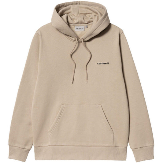 Carhartt Wip Herren-Kapuzenpullover – Kapuzen-Schriftzug-Stickerei – Beige