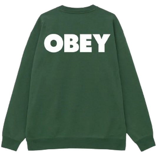 Męskie bluzy z kapturem Obey — Obey Bold Premium Crew Fleece — zielone