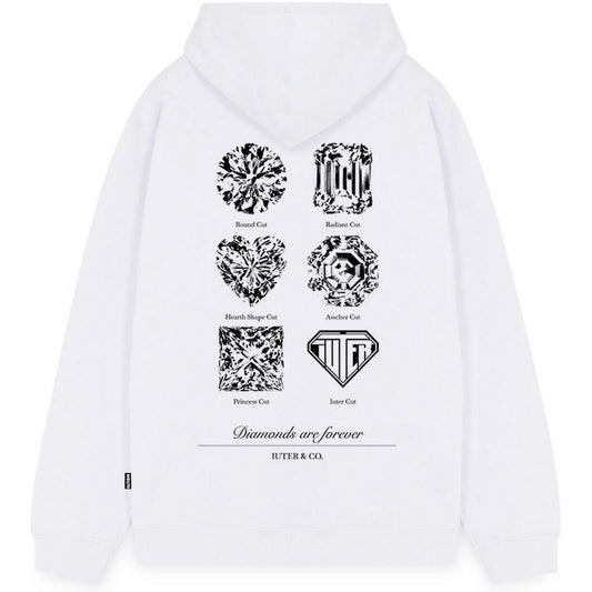 Sudaderas con capucha Iuter para hombre - Sudadera con capucha Cuts Zip - Blanco