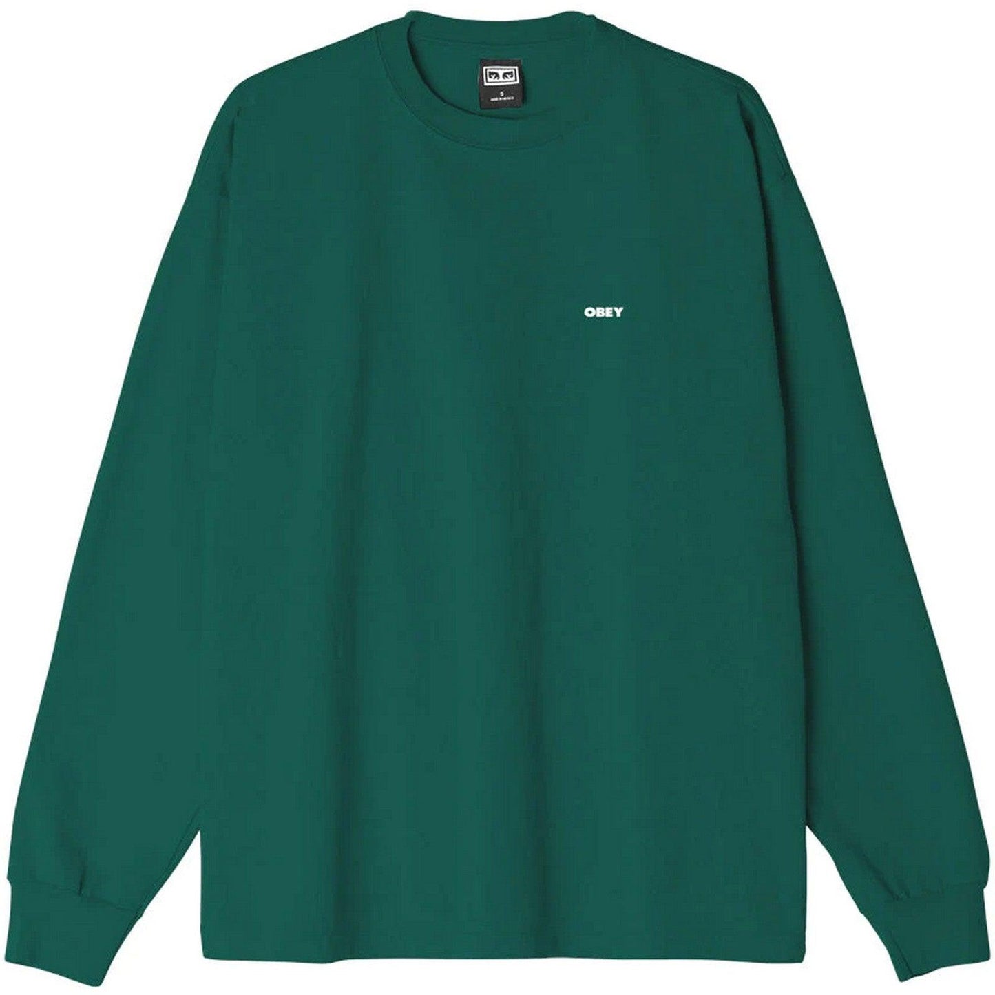 Maglie a manica lunga Uomo Obey - Obey Bold 3 Heavyweight Classic Custom - Verde