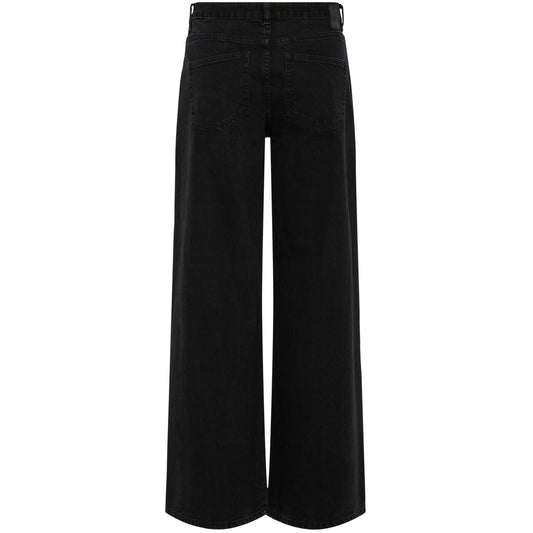 Vaqueros Mujer Pieces - Pcselma Lw Wide Jeans Bl Noos Bc - Negro