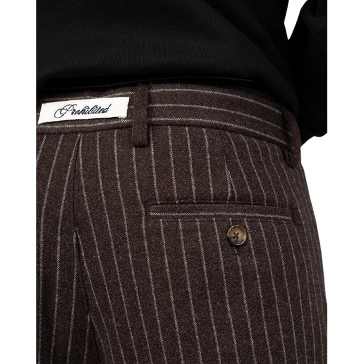 Pantaloni Uomo Prohibited - Revival Pinstripe Pleated Pant - Marrone