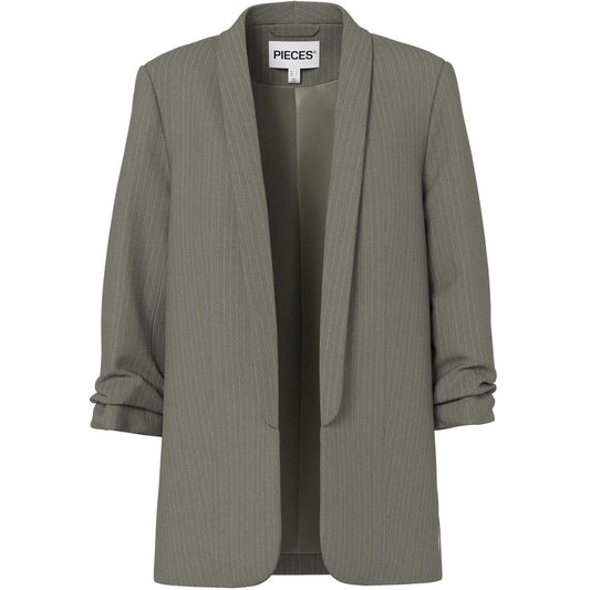 Chaquetas y Blazers De Traje Mujer Piezas - Pcbosella 3/4 Pinstripe Blazer Noos Bc - Gris