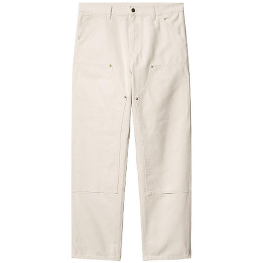 Pantalon Carhartt Wip pour hommes - Pantalon double genou en toile Dearborn en coton biologique - Blanc