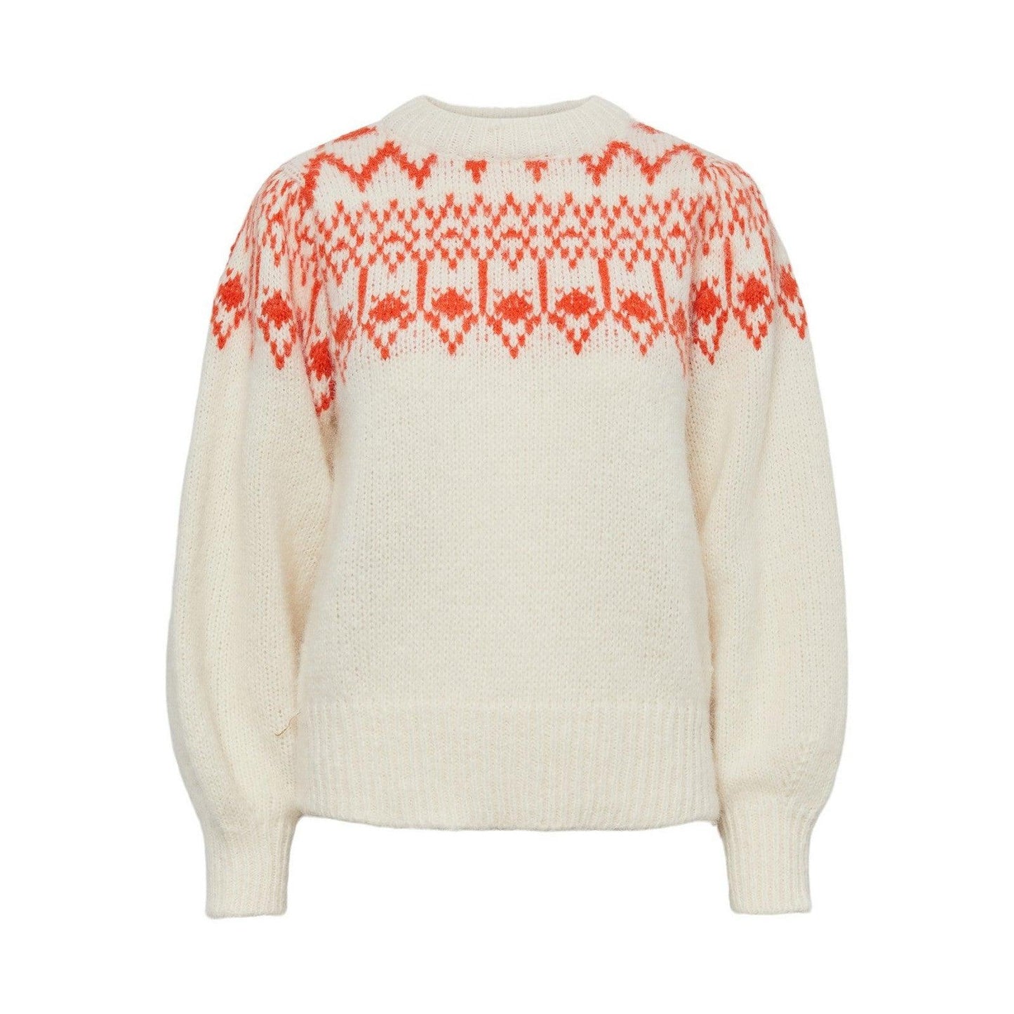 Maglie Donna Pieces - Pcnyla Ls O-Neck Knit Bc - Bianco