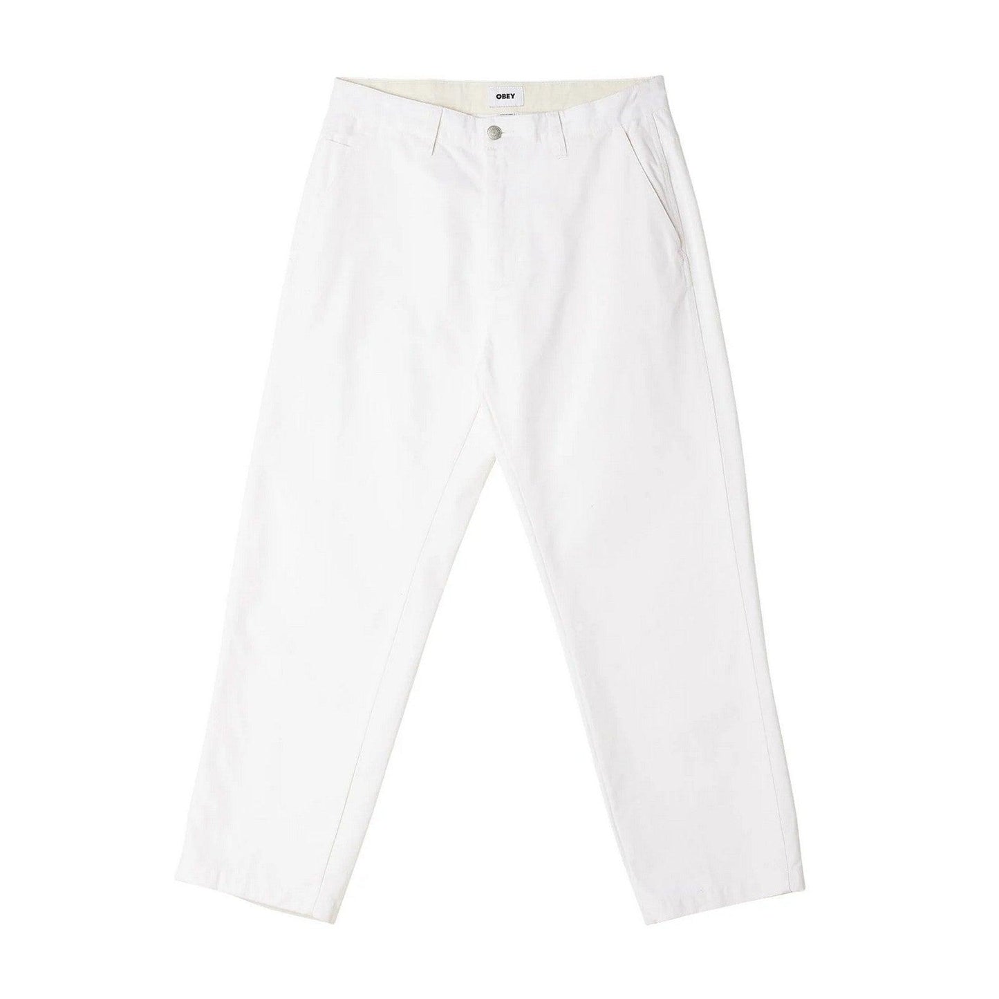Pantaloni Unisex Obey - Hardwork Carpenter Pant - Bianco