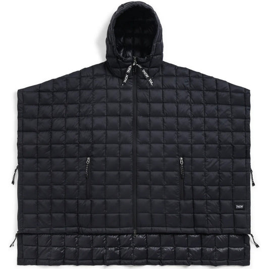 Taion Unisex Jackets - Mountain Open Front Down Poncho - Black