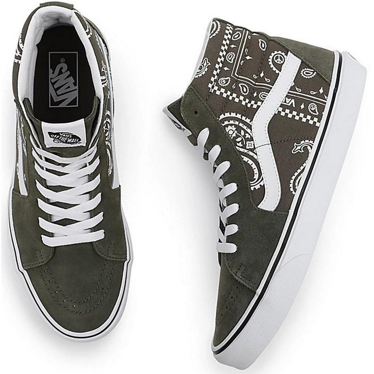 Vans Baskets pour hommes - Ua Sk8-Hi (Peace Paisley) - Vert