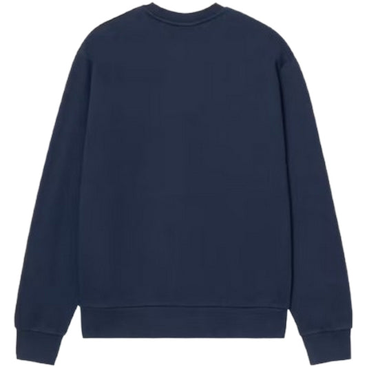 Carhartt Wip Herren-Kapuzenpullover – Sweatshirt mit Script-Stickerei – Blau