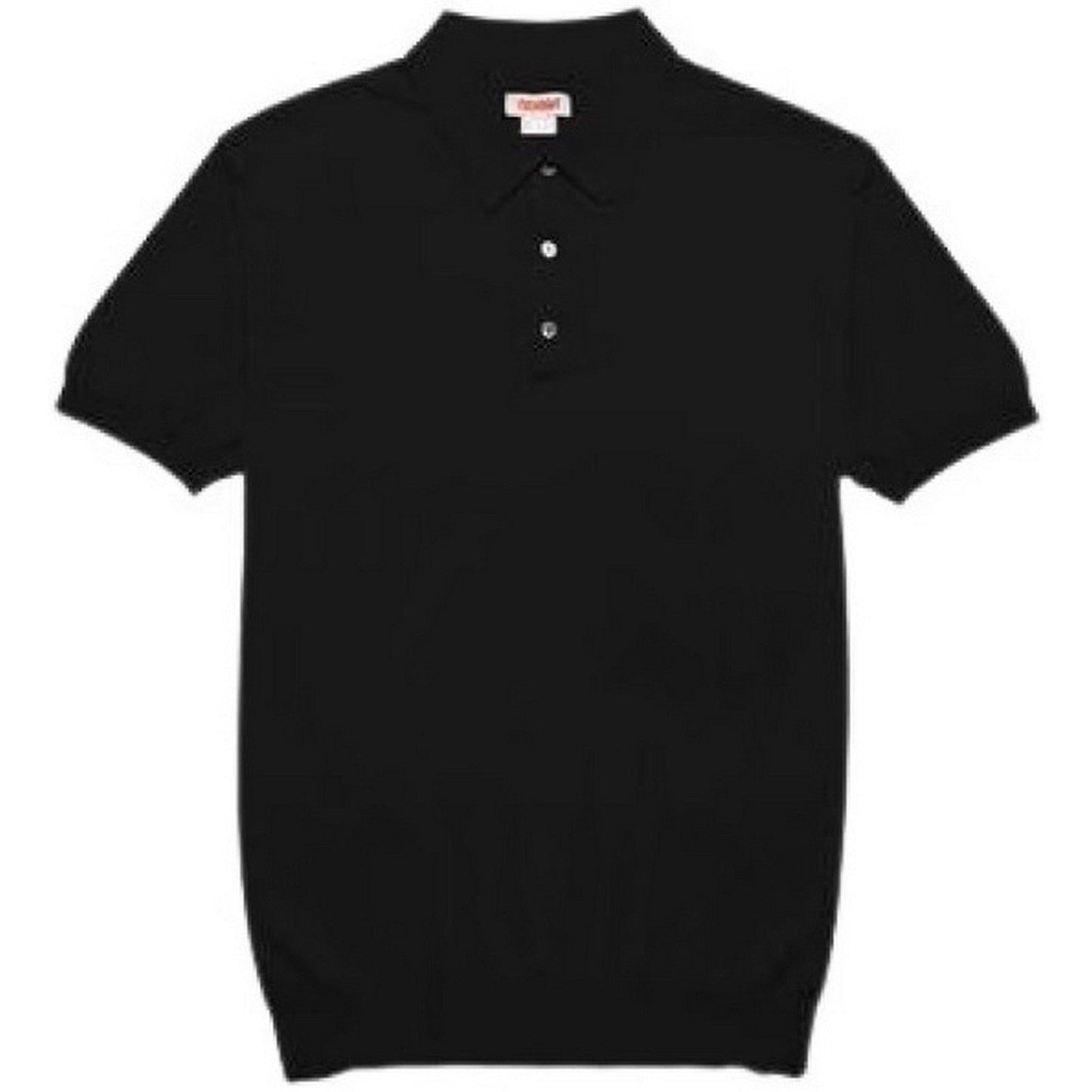 Baracuta Herren-Poloshirt – Ss Polo Knit Cotton Garment Dyed – Schwarz