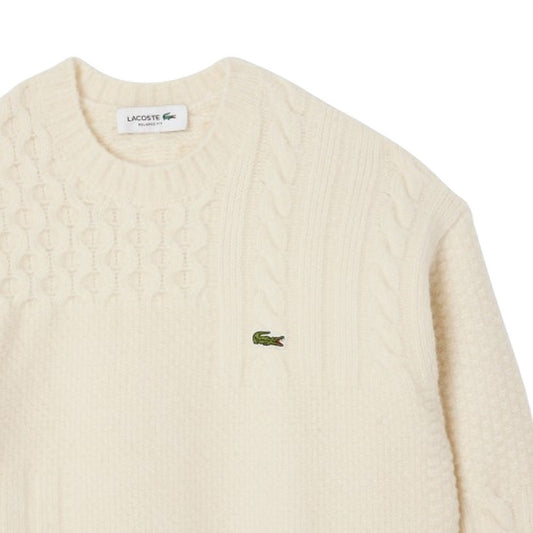 Lacoste Herrenpullover – Pullover – Creme