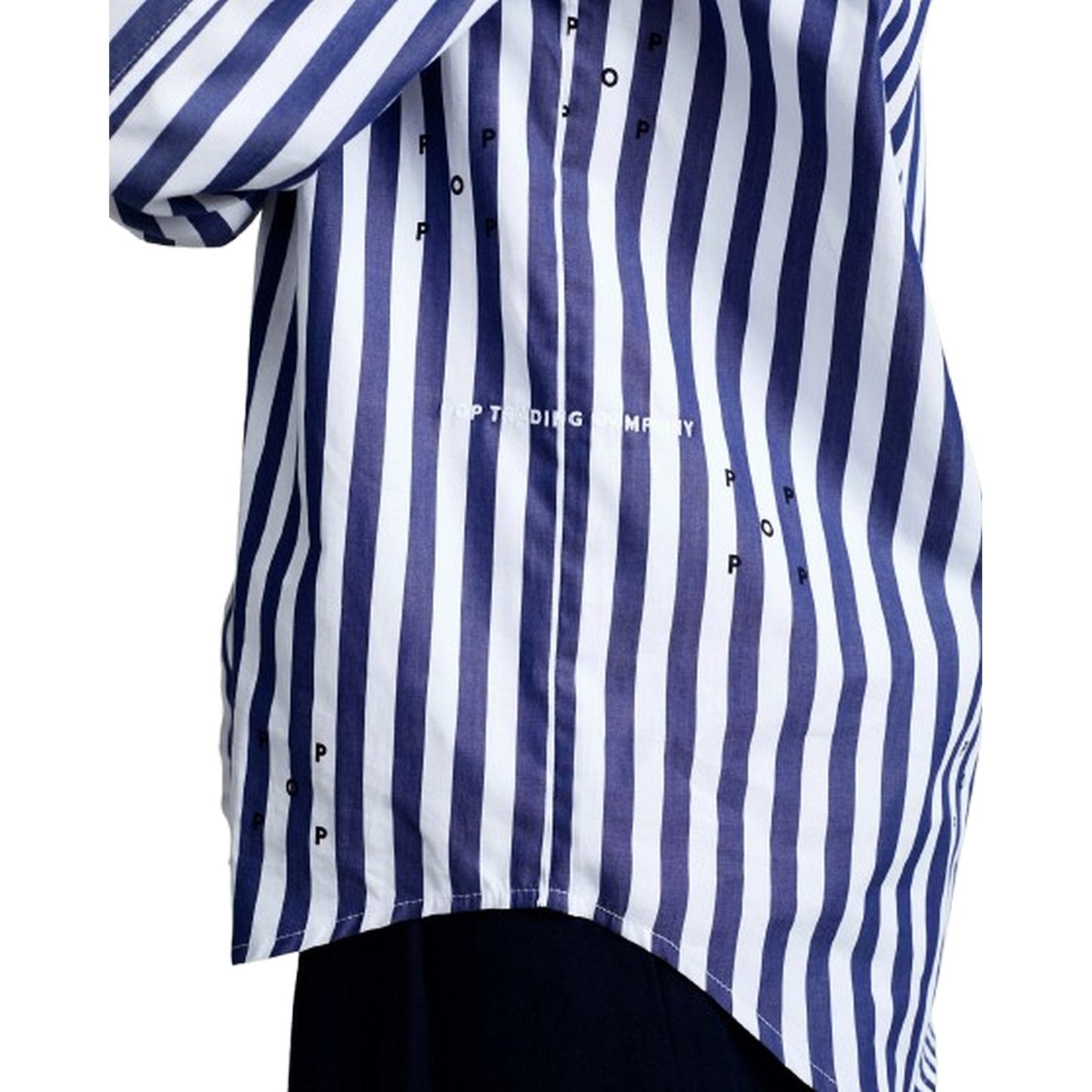 Camicie casual Uomo Pop Trading - Logos stripe shirt - Blu