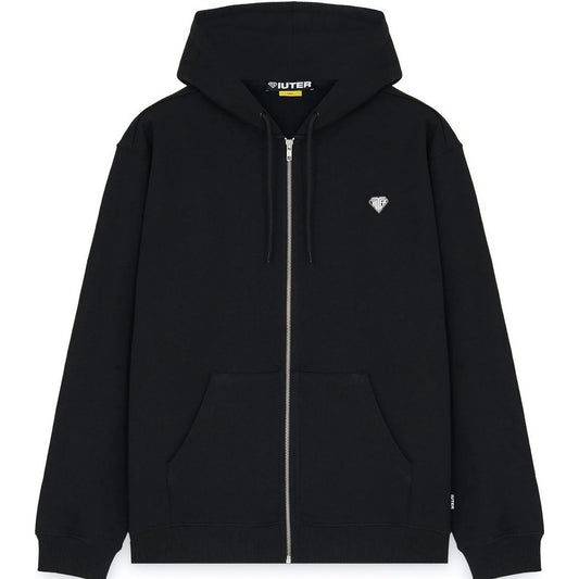 Iuter Sweats à capuche pour hommes - Sweat à capuche zippé avec logo coeur - Noir