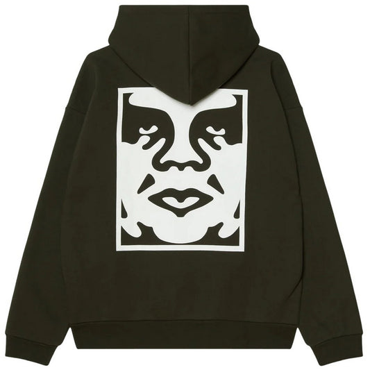 Felpe con cappuccio Uomo Obey - Bold Icon Extra Heavy Hood Fleece - Verde
