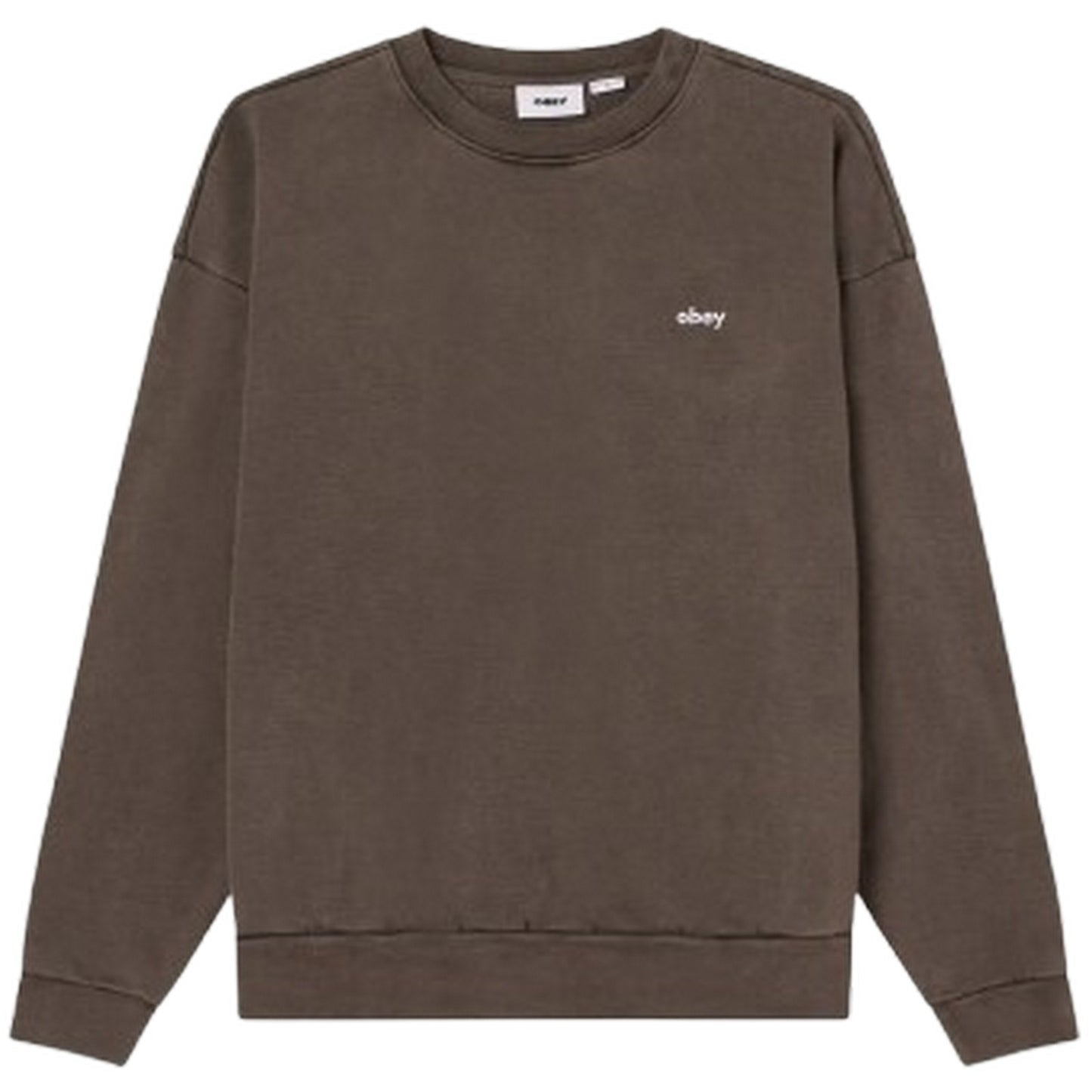 Felpe senza cappuccio Uomo Obey - Lowercase Pigment Crew Fleece - Nero