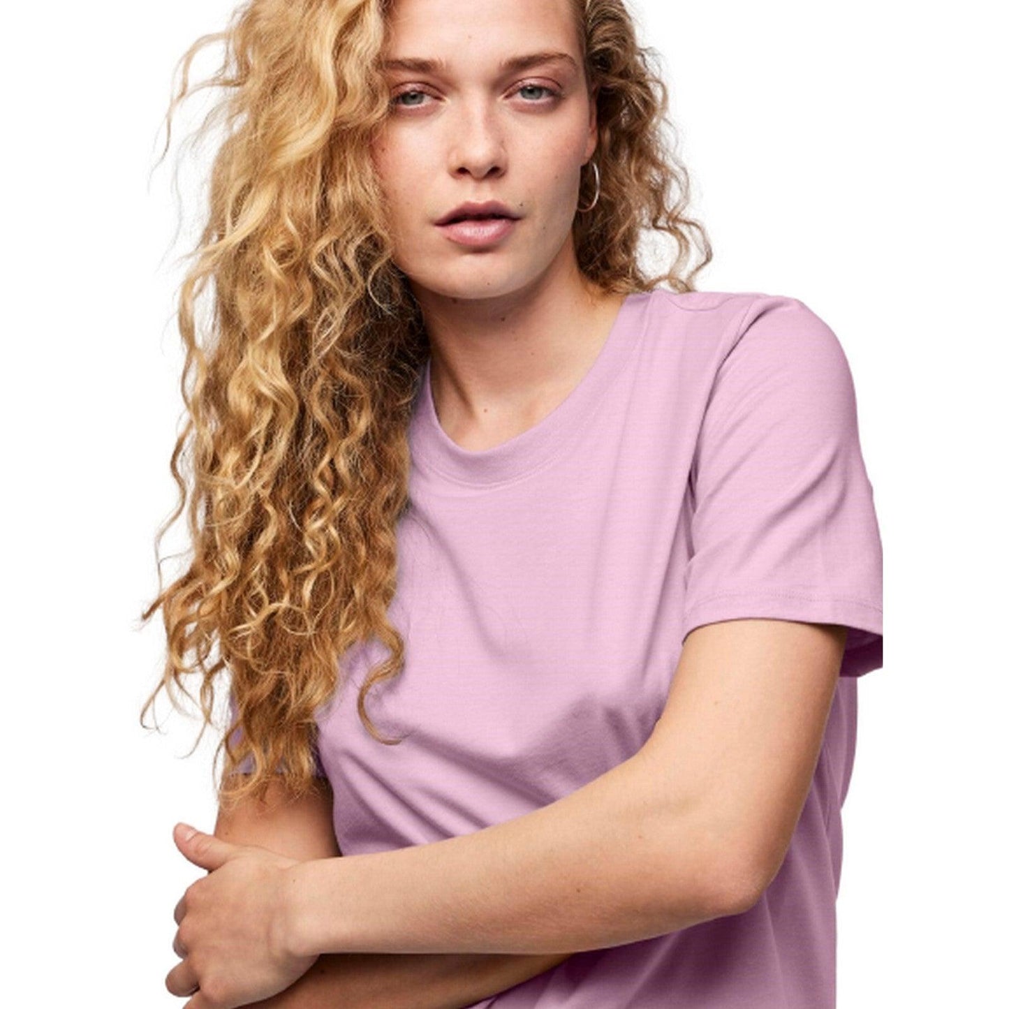 T-shirt Donna Pieces - Pcria Ss Solid Tee Noos Bc - Rosa