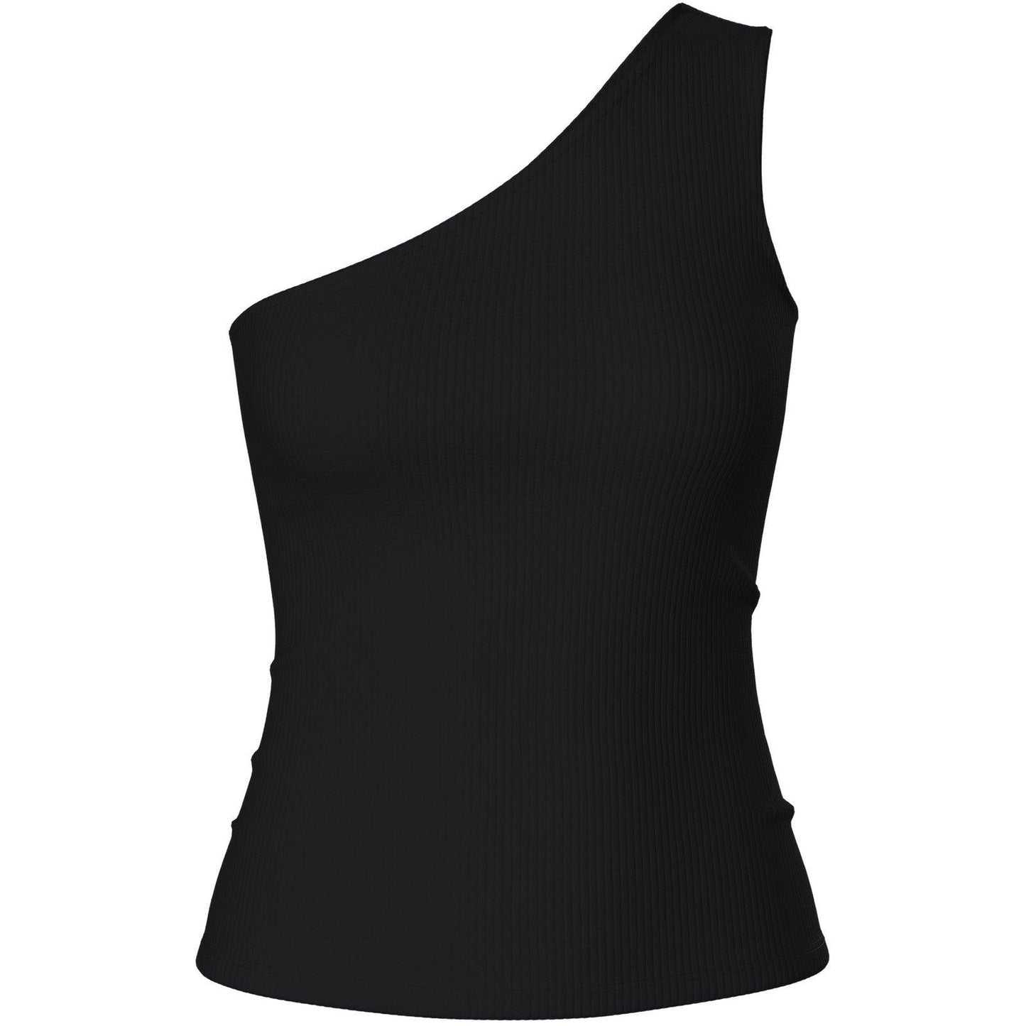 Femme Pieces Débardeurs & Débardeurs - Pcruka Sl One Shoulder Top Noos Bc - Noir