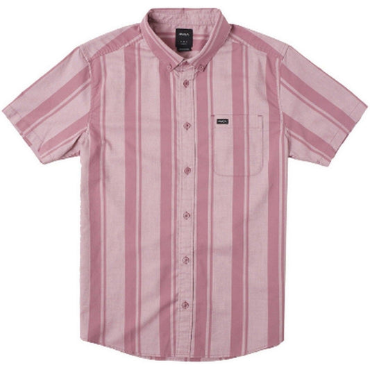 RVCA Men's Casual Shirts - Thatll Do Stretch Stripe Ss - Lavender
