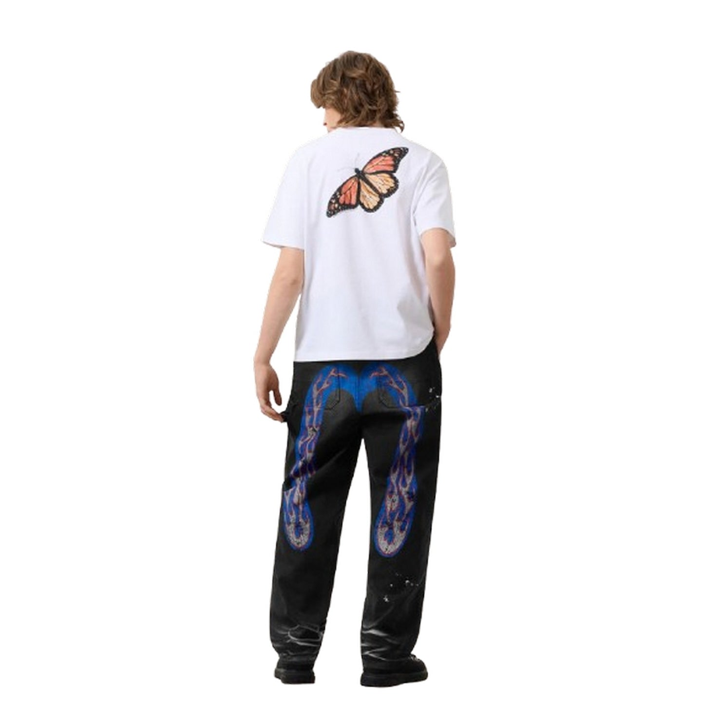 Pantaloni Uomo Evisu - Ej Heavy Washed And Distressed Daicock Pants - Nero