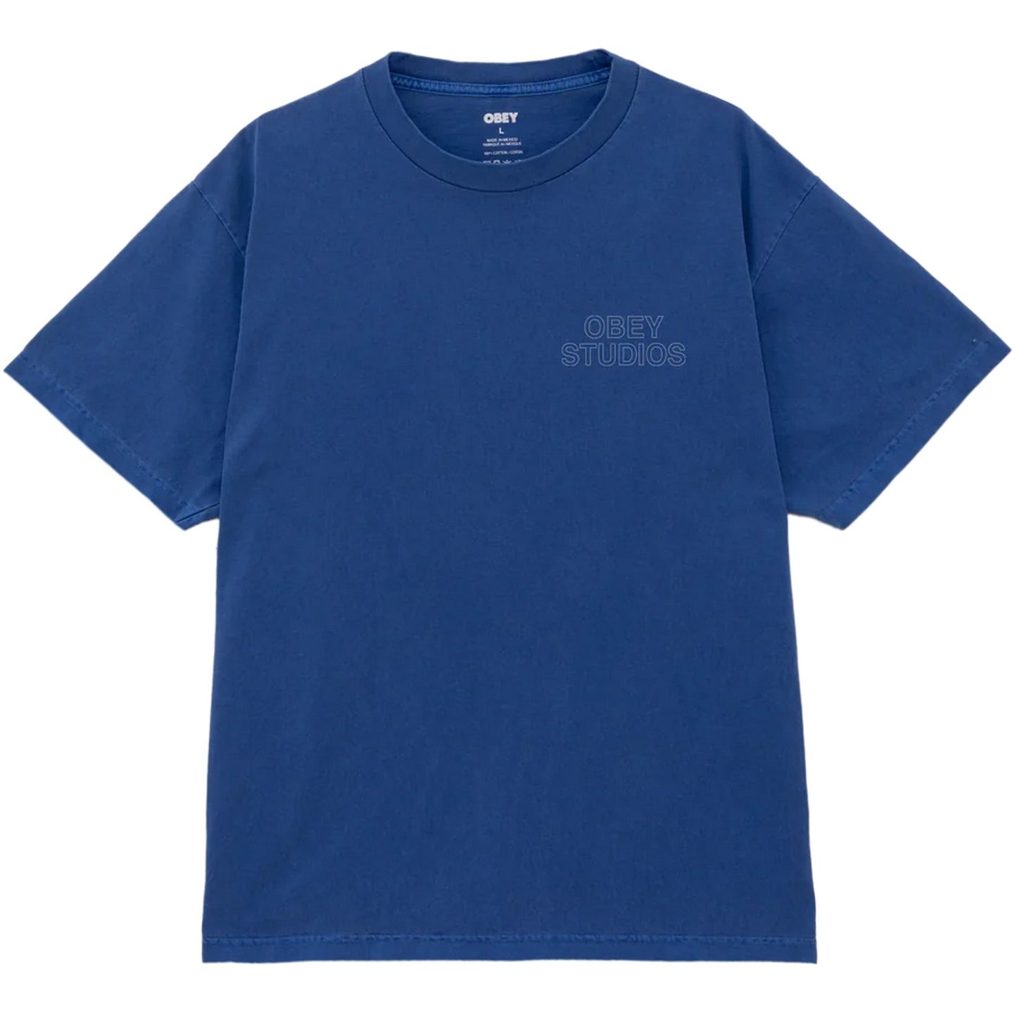 T-shirt Uomo Obey - Obey Studios Outline Tee - Blu