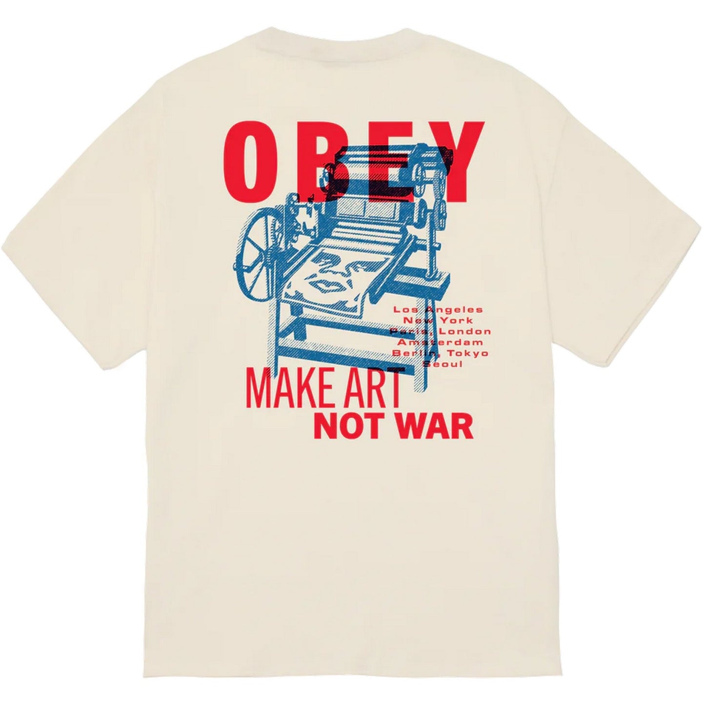 T-shirt Uomo Obey - Obey Printing Press Make Art Tee - Bianco