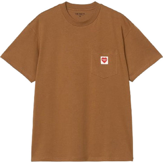 Carhartt Wip Herren T-Shirt – S/S Pocket Heart T-Shirt Bio-Baumwolle – Braun