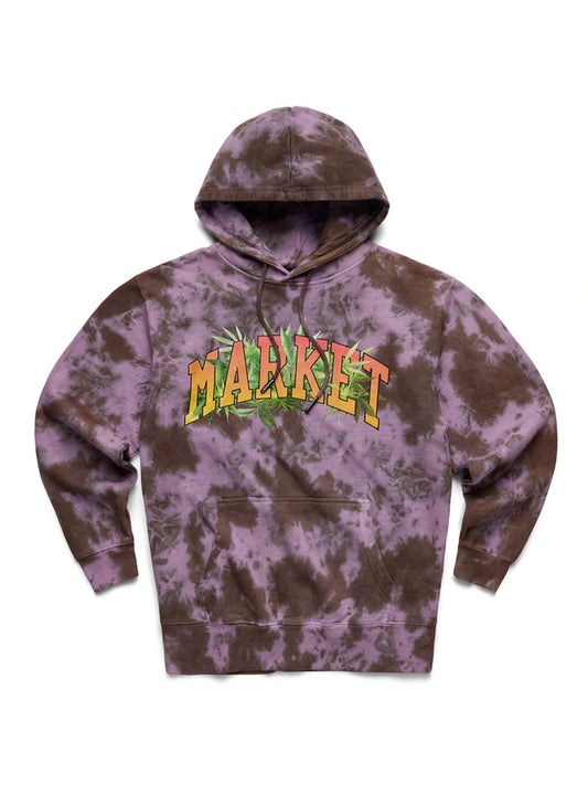 Męskie bluzy z kapturem Market - Market Arc Herbal Remedy Tie Dye - Fioletowa