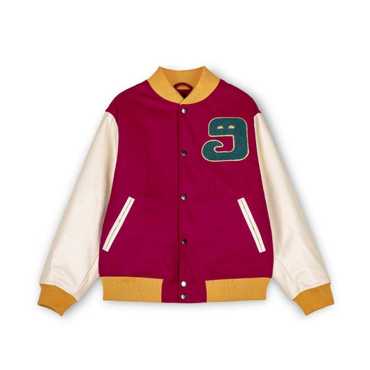 Kurtki męskie Grmy - Lust Mantra Wool Baseball Jack - Czerwone