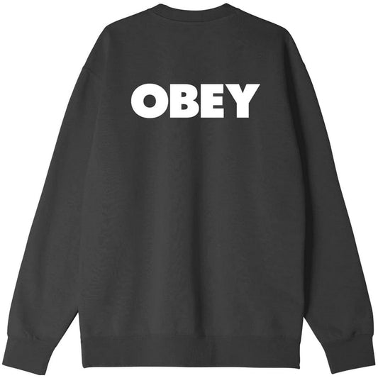 Obey Herren-Kapuzenpullover – Obey Bold Premium Crew Fleece – Schwarz