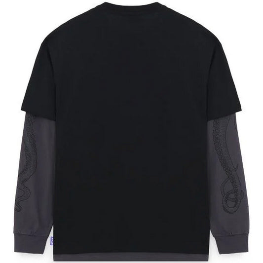 Octopus Herren-Langarmshirts – Logo Double LS Tee – Schwarz