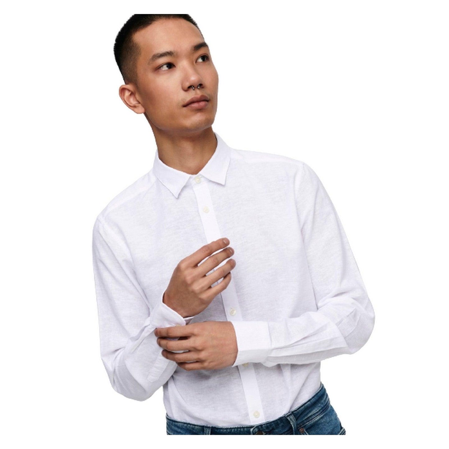 Camicie casual Uomo Only & Sons - Onscaiden Life Ls Solid Linen Shirt Noos - Bianco