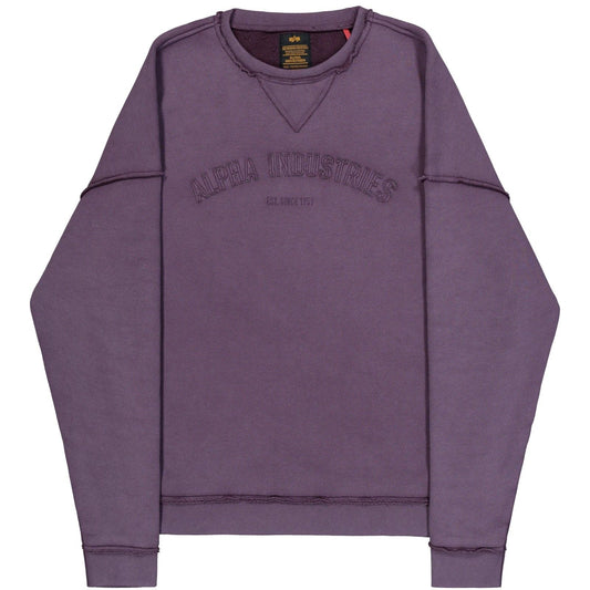 Męskie bluzy z kapturem Alpha Industries – Open Edge Crewneck – Fioletowe