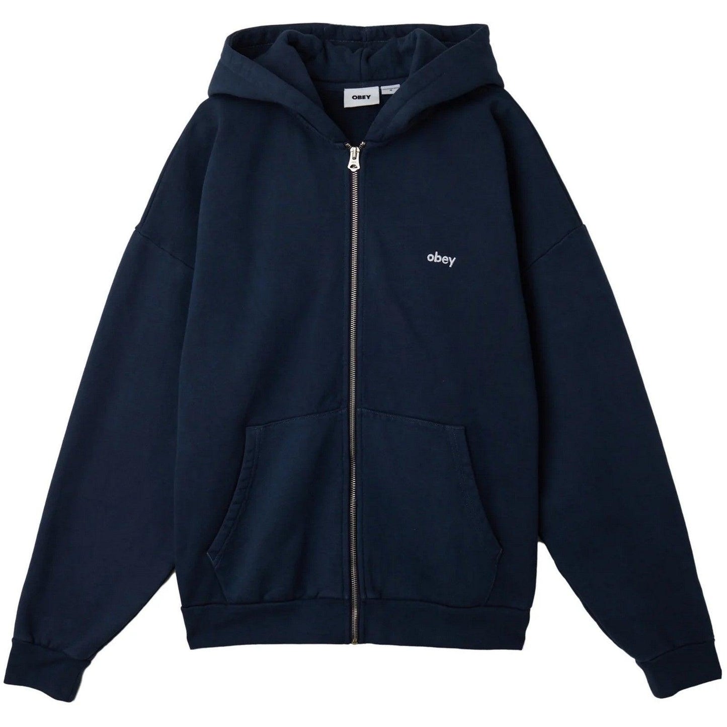 Felpe con cappuccio Uomo Obey - Lowercase Pigment Zip Hood Fleece - Blu