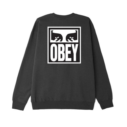 Obey Herren-Kapuzenpullover – Obey Eyes Icon Crew Premium Fleece – Schwarz