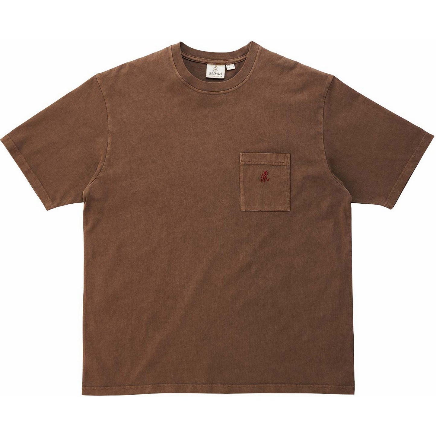 T-shirt Uomo Gramicci - One Point Tee Pigment Dyed - Marrone