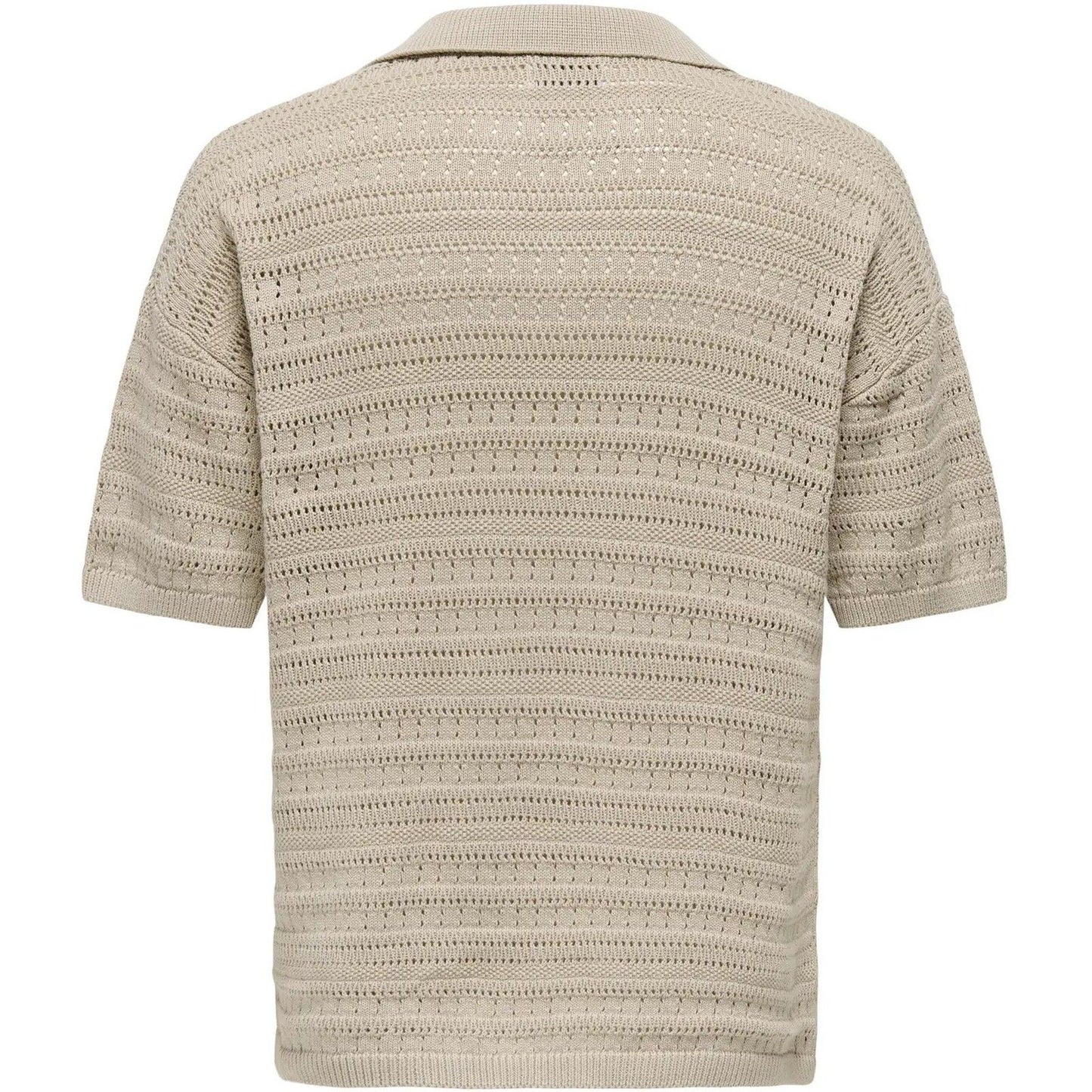 Polo Uomo Only & Sons - Onsgrayson Ds 5 Chochet Polo Knit Noos - Grigio