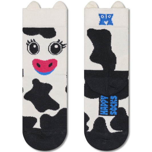 Skarpety dziecięce unisex Happy Socks - Dziecięce skarpety w krowy - Czarne