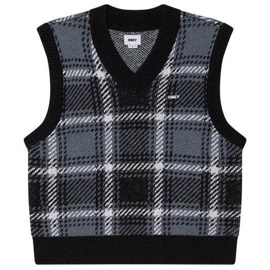 Kamizelka męska Obey - Kamizelka w kratę Obey Avon - czarna