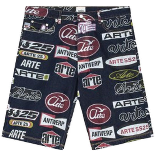 Pantaloncini Uomo Arte Antwerp - Different Prints Denim Shorts - Blu