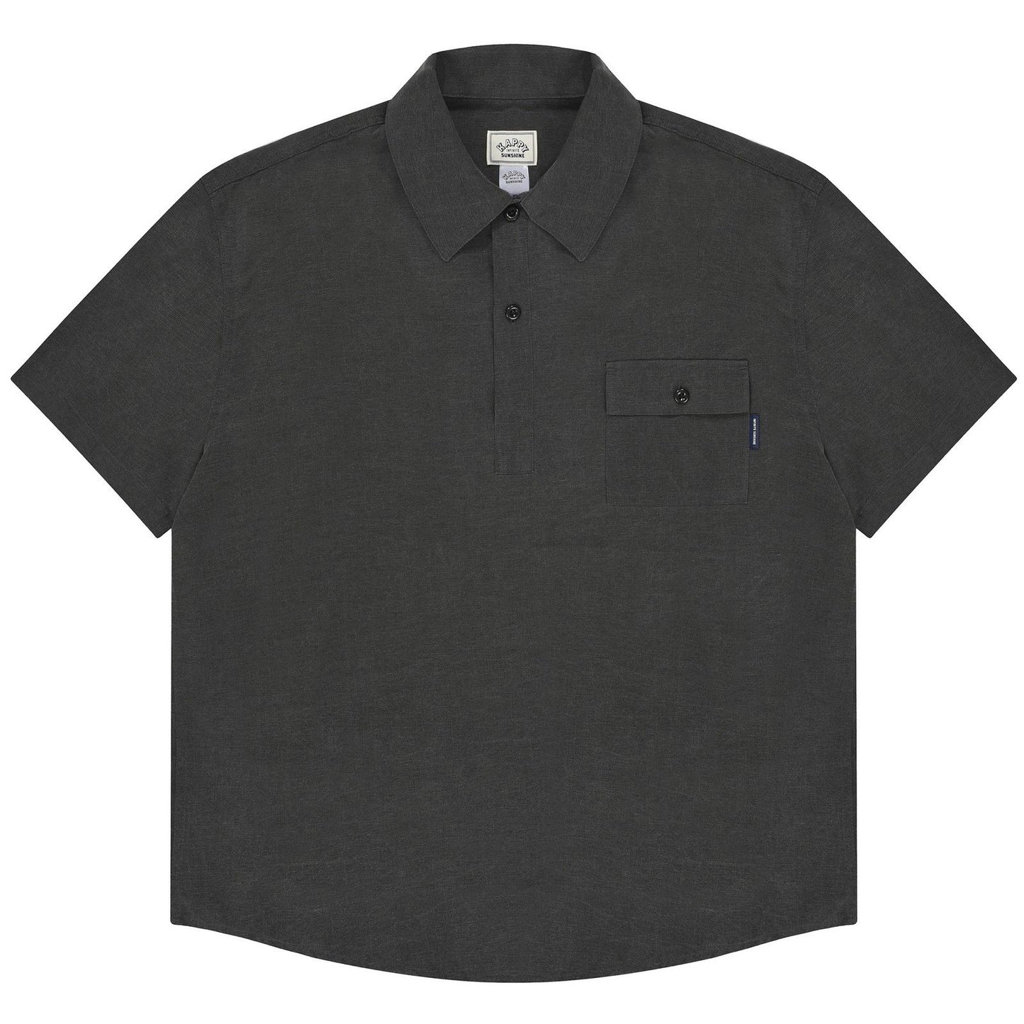 Camicie casual Unisex KAPPY DESIGN - Pigment Henleyneck Half Shirt - Grigio