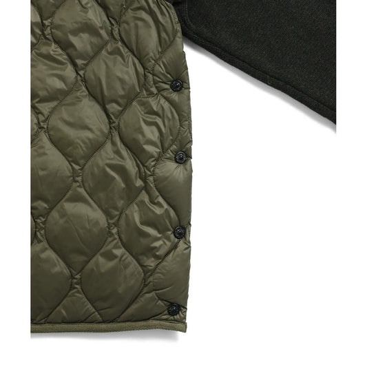 Taion Unisex Down Jackets - Military Hi Neck W-Zip Down Jkt - Green