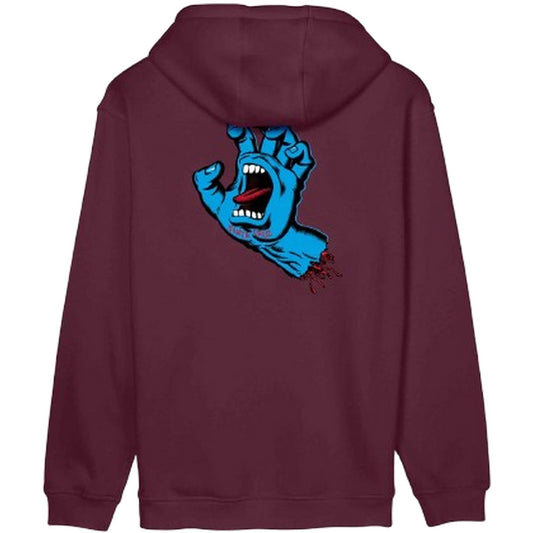 Felpe con cappuccio Ragazzo Santa Cruz - Screaming Hand Chest Hood - Bordeaux