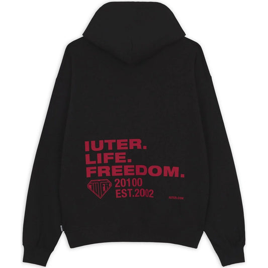 Męskie bluzy z kapturem Iuter – Freedom Hoodie – Czarne