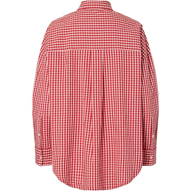 Camicie Donna Pieces - Pcrippa Ls Oversize Shirt Wvn - Rosso