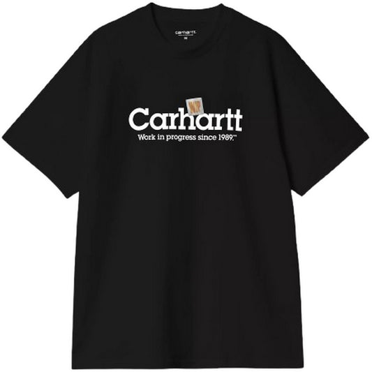 Carhartt Wip Herren T-Shirt – S/S Label Script T-Shirt – Schwarz