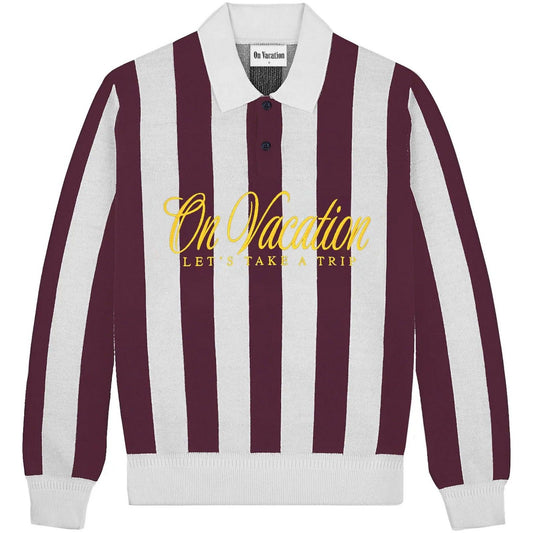 Maglioni Uomo ON VACATION - Lets Take A Trip Striped Knit Polo Sweater - Multicolore