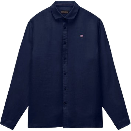 Maglie a manica lunga Uomo Napapijri - G-Linen Ls 1 - Blu
