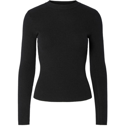 Maglie Donna Pieces - Pcmira New Ls O-Neck Knit Noos Bc - Nero