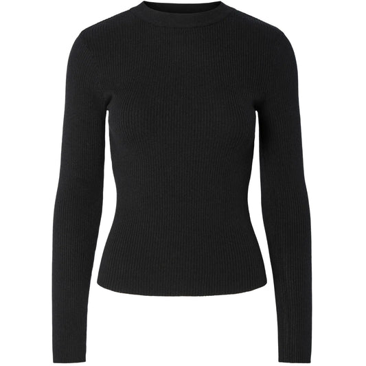 Maglie Donna Pieces - Pcmira New Ls O-Neck Knit Noos Bc - Nero