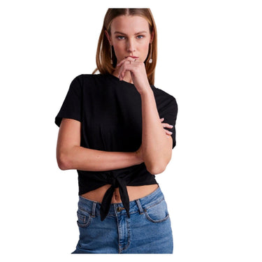 Bluse Donna Pieces - Pctia Tie Tee Noos Bc - Nero
